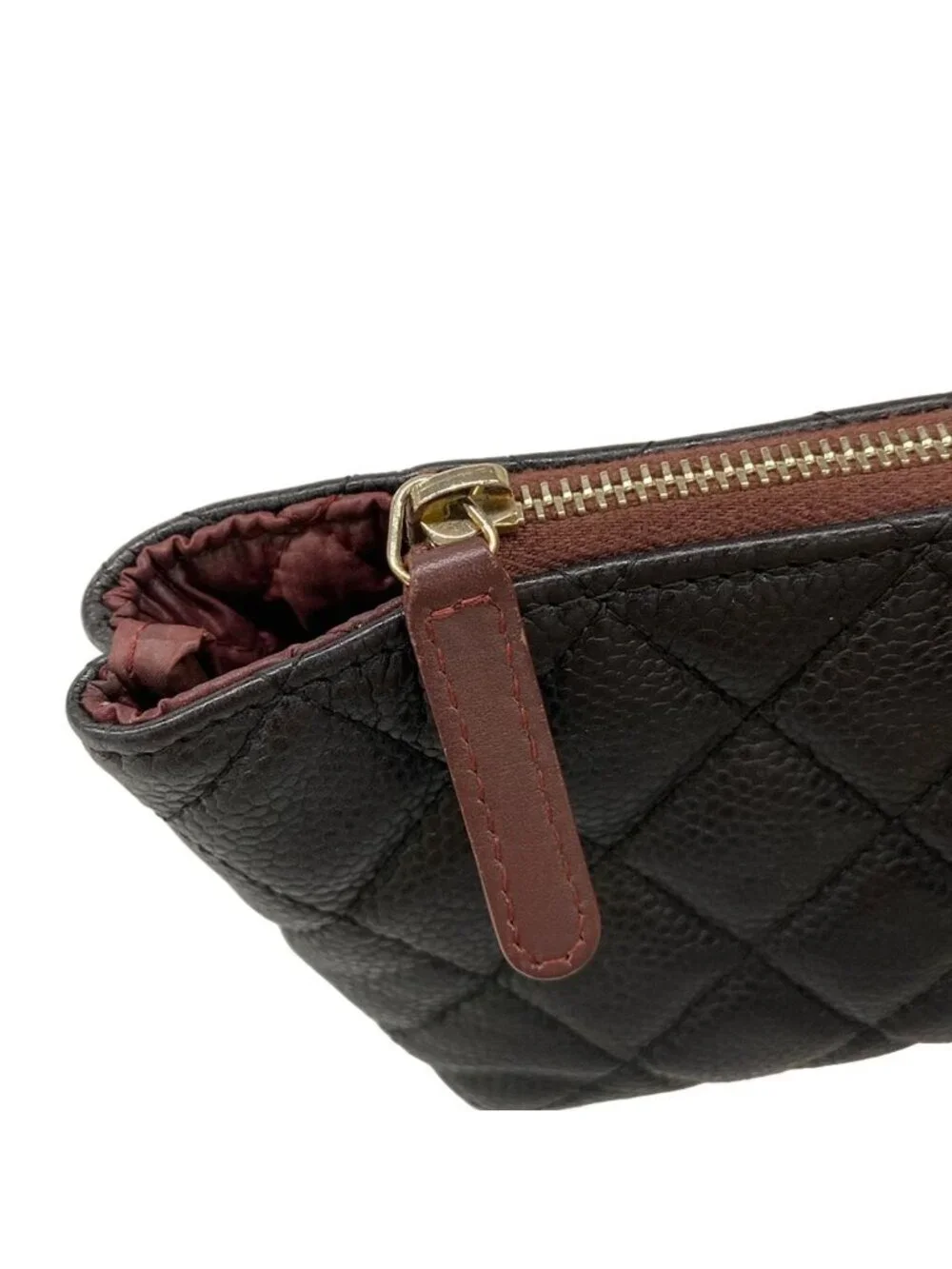 Chanel Pouch Quilted Black Gold